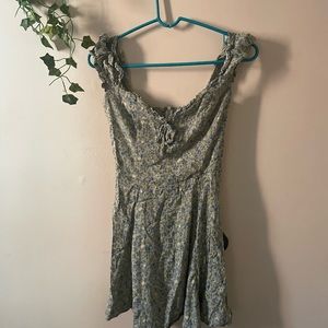 Reformation Green Floral Mini Dress